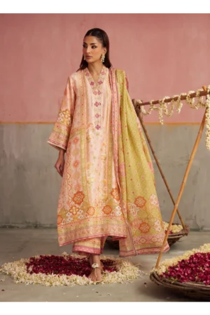 Eda Apricot Shirt And Dupatta
