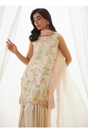 Anouk Ivory Shirt And Dupatta