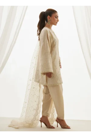 Mavi Ivory Shirt And Dupatta
