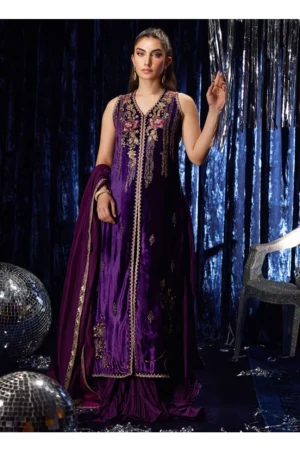Amima Aubergine Shirt And Dupatta