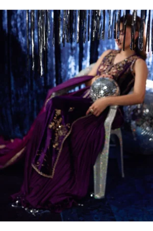 Amima Aubergine Shirt And Dupatta