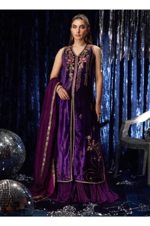 Amima Aubergine Shirt And Dupatta