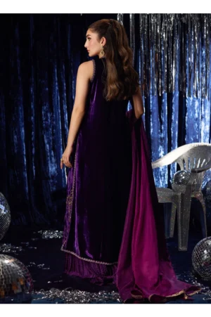 Amima Aubergine Shirt And Dupatta