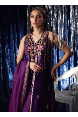 Amima Aubergine Shirt And Dupatta