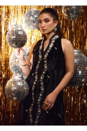 Aveline Black Velvet Jacket