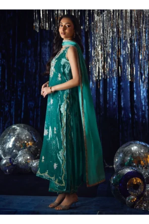 Ansy Aqua Shirt And Dupatta