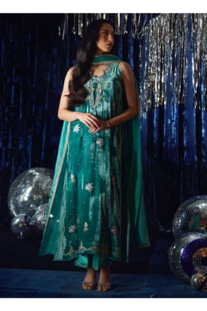 Ansy Aqua Shirt And Dupatta