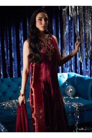 Arden Garnet Shirt And Dupatta
