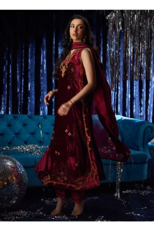 Arden Garnet Shirt And Dupatta