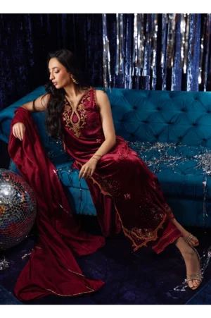 Arden Garnet Shirt And Dupatta