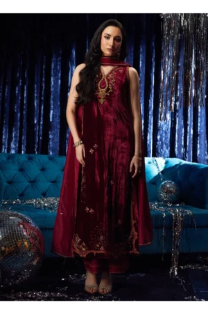 Arden Garnet Shirt And Dupatta