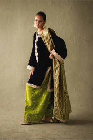 Sereya Purple Velvet Shalwar Set