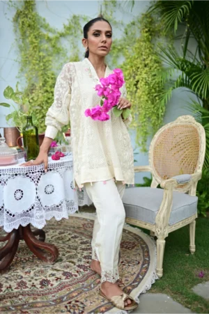 Pastel Blonde with Trousers