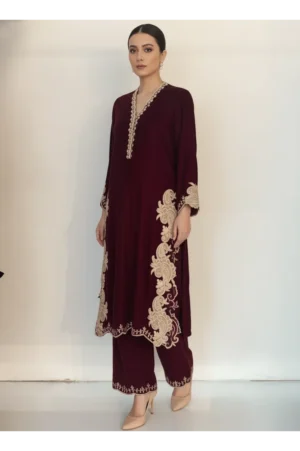 Solara Burgundy Velvet Set