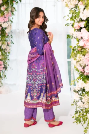 Herringbone Digital Printed Purple (3 Pc Suit)