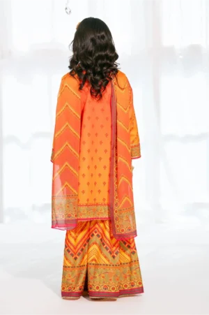 Herringbone Digital Printed Orange (3 Pc Suit)