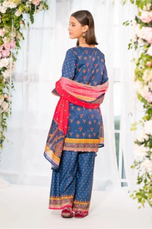 Herringbone Digital Printed Blue (3 Pc Suit)