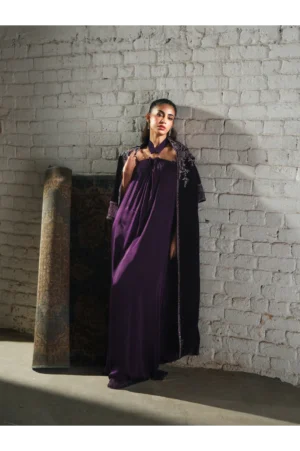 Gloria Deep Plum Embellished Velvet