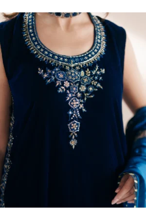 Deep Navy Velvet Three-Piece