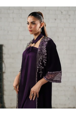 Gloria Deep Plum Embellished Velvet