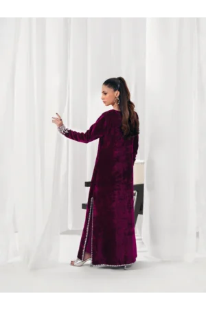 Hot Pink French Velvet Gown Set