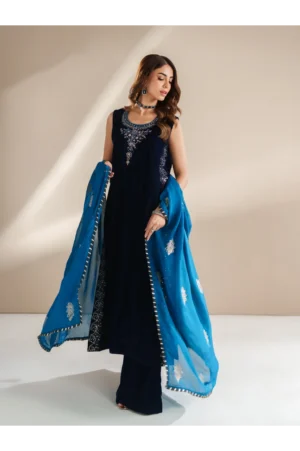 Deep Navy Velvet Three-Piece