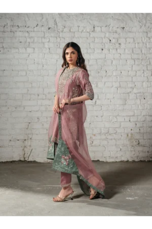 Blush Blaise Hand-Embroidered Silk Three-Piece