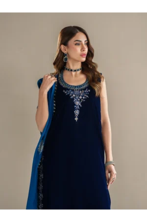 Deep Navy Velvet Three-Piece