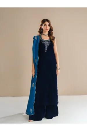 Deep Navy Velvet Three-Piece