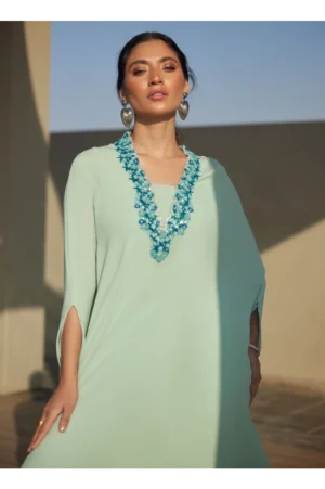 Nika Iceblue Chiffon Kaftan