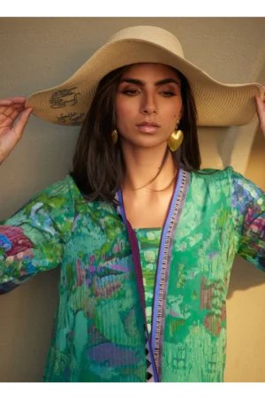 Ariel Emerald Crepe Kaftan