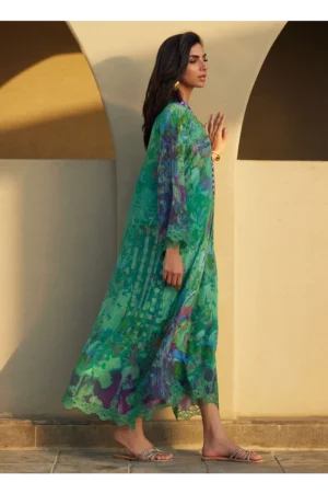 Ariel Emerald Crepe Kaftan