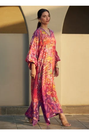 Mischa Magenta Crepe Kaftan