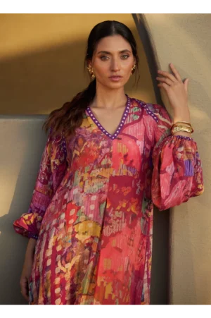 Mischa Magenta Crepe Kaftan