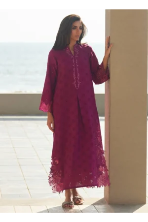 Marbella Magenta Silk Kaftan