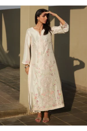 Coraline Ivory Silk Kaftan