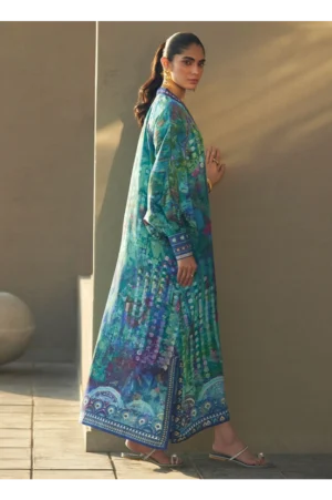 Tulum Blue Crepe Kaftan