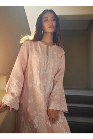Nami Pale Pink Silk Kaftan