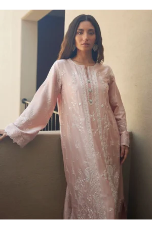 Nami Pale Pink Silk Kaftan