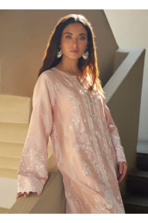 Nami Pale Pink Silk Kaftan
