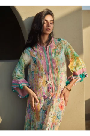 Riviera Rose Crepe Kaftan