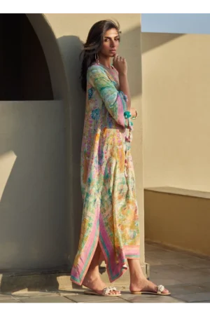 Riviera Rose Crepe Kaftan