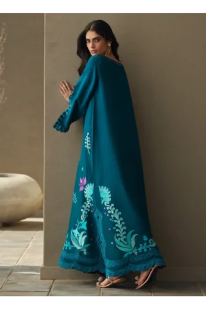 Azurea Teal Silk Kaftan