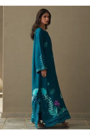Azurea Teal Silk Kaftan
