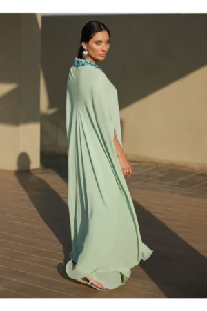 Nika Iceblue Chiffon Kaftan