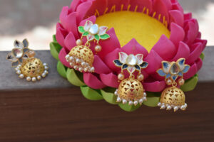 Mini Cutwork Lotus Jhumkis