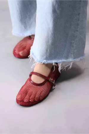 Crimson Breeze Mesh Mary Jane