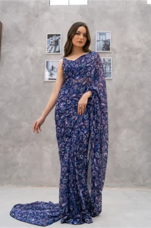 Sapphire Twilight Saree