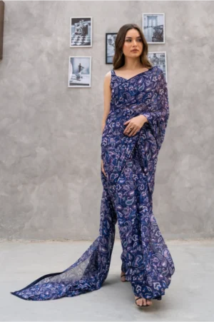 Sapphire Twilight Saree