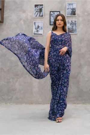 Sapphire Twilight Saree